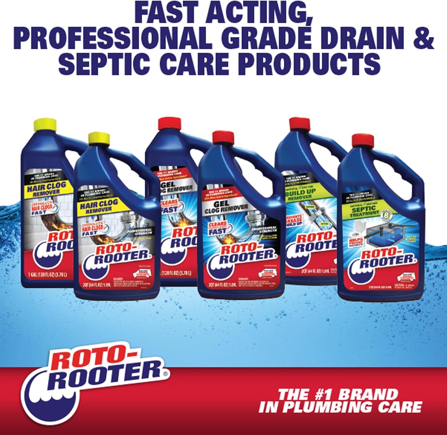 Roto-Rooter Dual Action Septic Treatment - Natural Enzymes for Odor Removal & Buildup Prevention | 64 oz Bottle