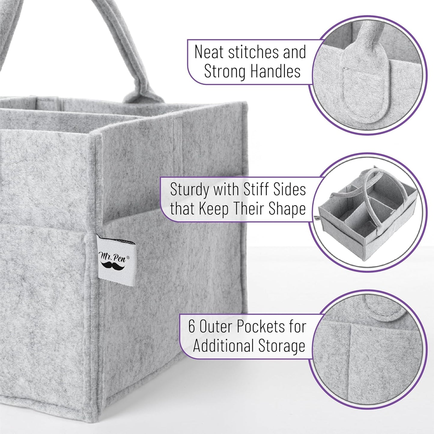 Mr. Pen - Portable Baby Diaper Caddy Organizer | Ideal for Changing Tables & Nurseries