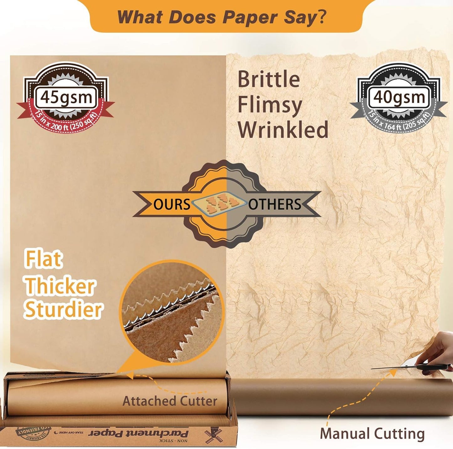 Unbleached Parchment Baking Paper Roll by [Brand Name] - 15 x 200 Ft | Ideal for Baking, Cooking & Grilling