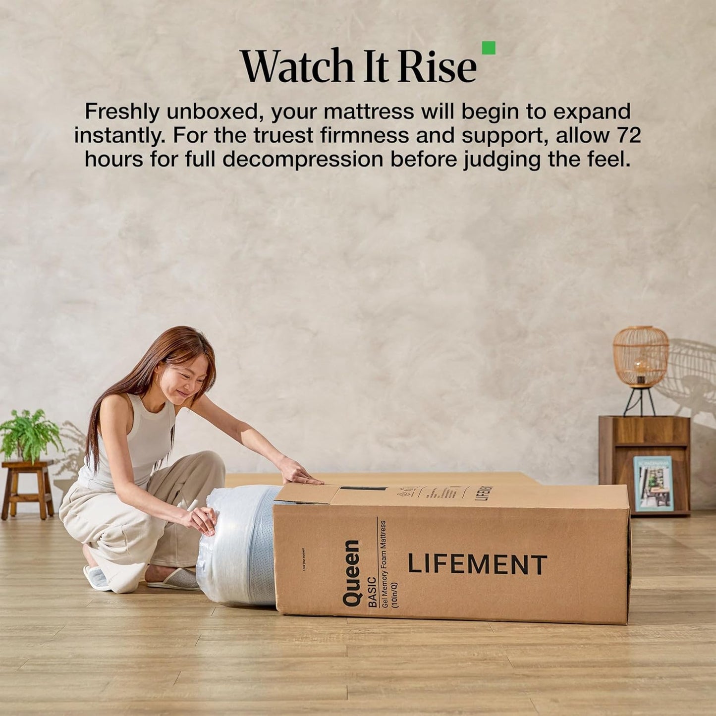 LIFEMENT Queen 12-Inch Graphite Memory Foam Mattress - Medium Firm, Temperature Regulating, CertiPUR-US & Oeko-TEX Certified | 80''L x 60''W