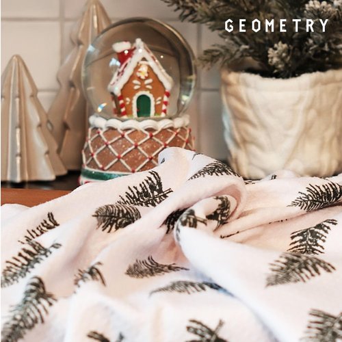GEOMETRY Christmas Kitchen Towels - Quick Dry Microfiber Cloth Dish Towels for Kitchen Drying - Premium Quick Dry Towel, 2-Pack Set (Festive Lights + Ginger Joy (Merry Magic)