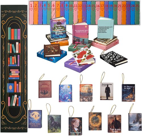 Bookish Advent Calendar 2025 - Unique 25-Piece Christmas Ornaments for Book Lovers | Perfect Gift for Readers