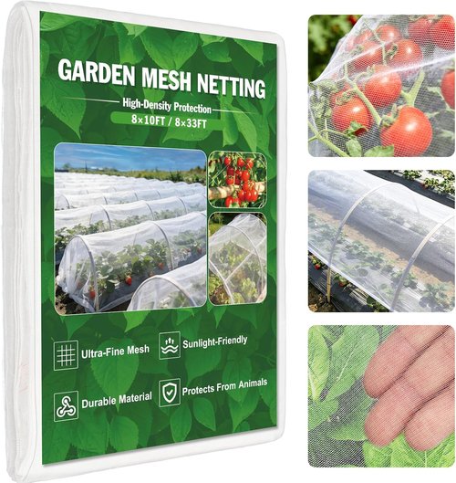 Feed Garden Garden Netting - 8x10FT Ultra-Fine Mesh PE Cover for Vegetables & Fruits Protection
