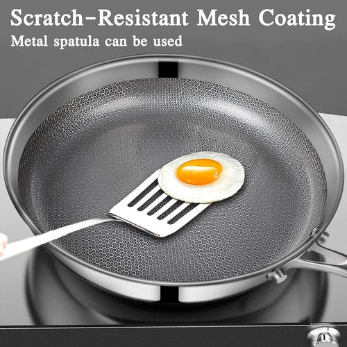 GiPP Tri-Ply Stainless Steel Frying Pan - 10-Inch Nonstick Skillet | Dishwasher & Oven-Safe, Induction Ready
