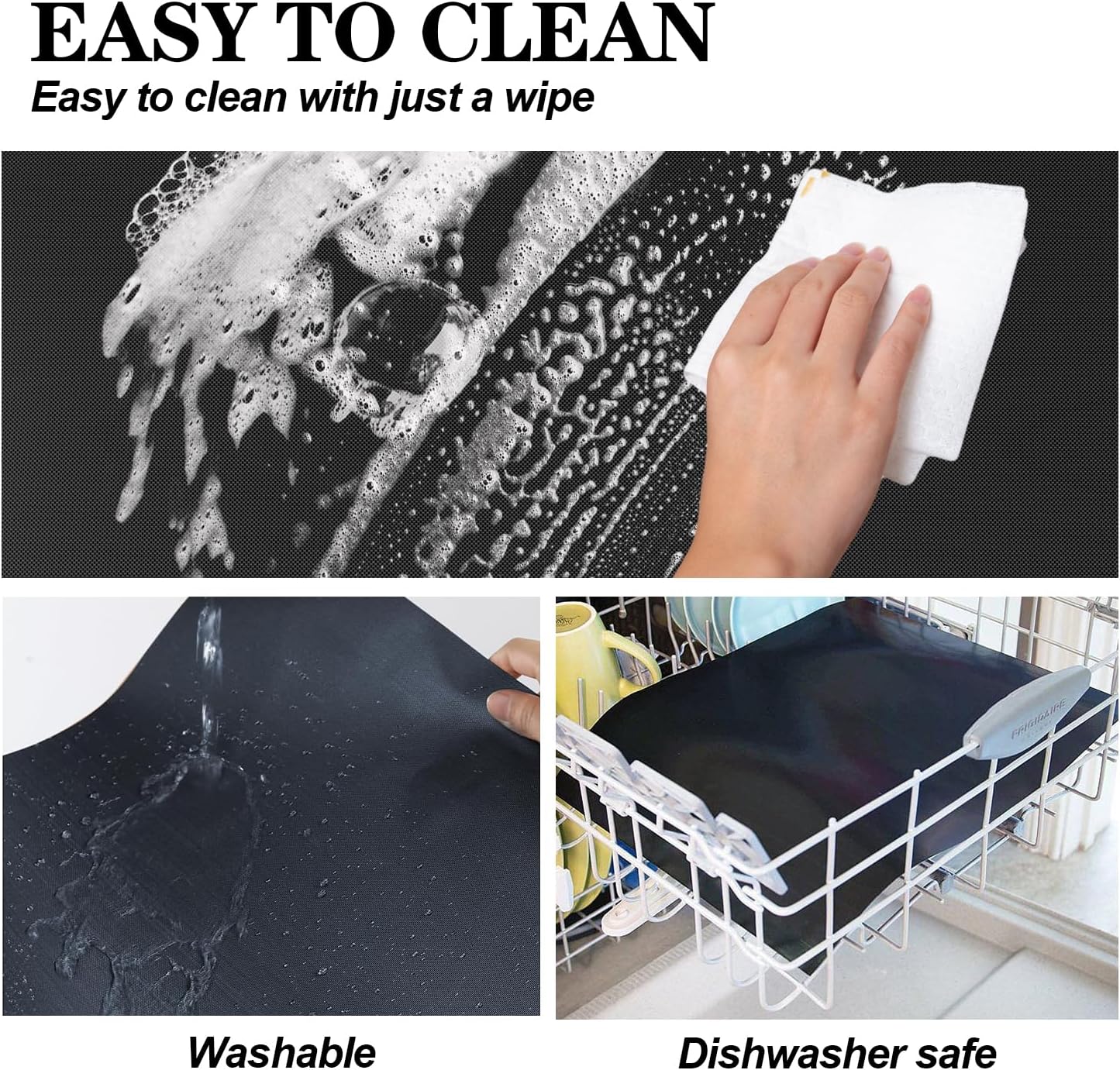 UBeesize 75-Inch Reusable Oven Liners - Heavy-Duty Non-Stick Teflon Mats for All Ovens & Grills