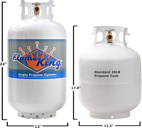 Flame King 30 lb Steel Propane Tank Cylinder - Type 1 Overflow Protection Valve | DOT & TC Compliant