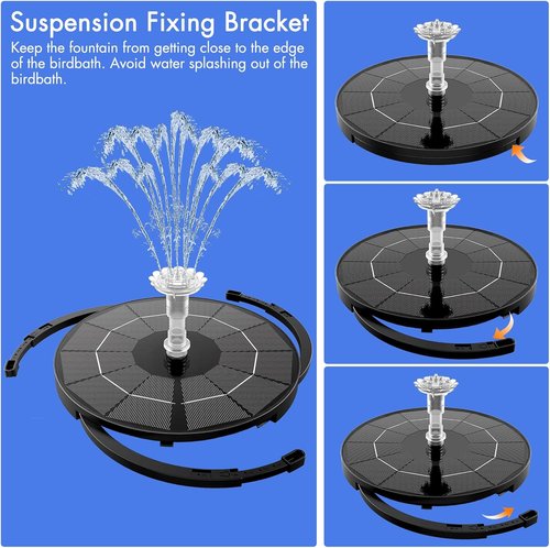 AISITIN 3.5W Solar Fountain Pump - Versatile Outdoor Water Feature for Bird Baths, Gardens & Ponds