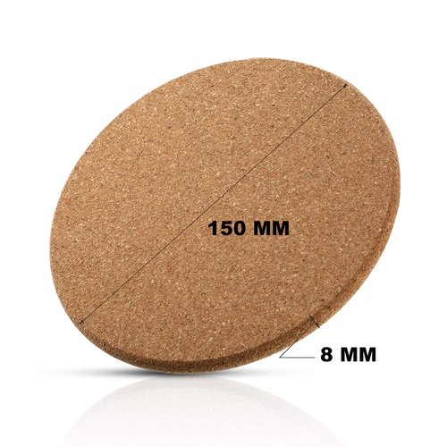 Boao 6 Pcs Round Cork Trivets for Hot Dishes High Density Thick Coasters Wooden Absorbent Cork Plant Coasters for Kitchen, Drinks Coffee Plants (6 Inch)