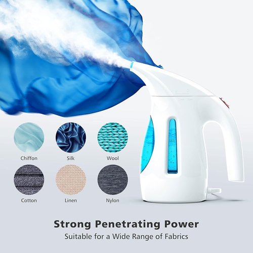 HiLIFE Portable Handheld Clothing Steamer - 700W Quick Wrinkle Remover, 240ml Capacity | Maya Blue