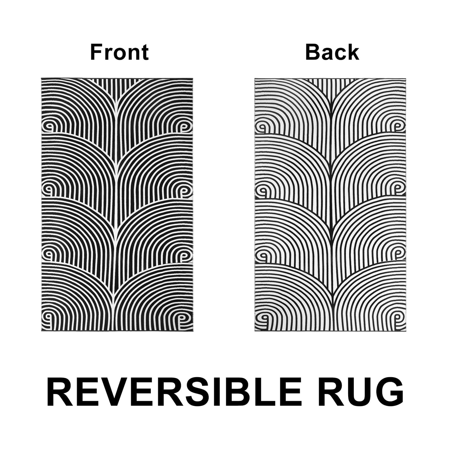 Tiffasea Outdoor Rug 4x6 ft Washable Small Outdoor Rug Porch Rugs Black and White Area Rug Cotton Woven Patio Rugs Reversible Indoor Outdoor Rug for Entryway Bedroom Living Room