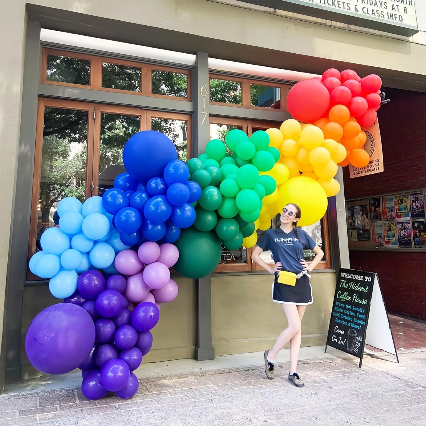 Voircoloria Rainbow Balloon Garland Kit - 98-Pack in Various Sizes for Graduation, Weddings & Parties