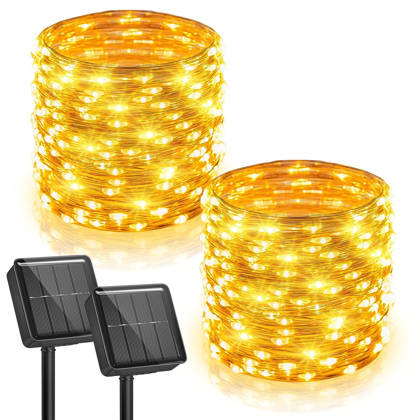 Minetom Solar String Lights, Solar Fairy Lights Outdoor Waterproof, 8 Modes Firefly Starry Moon Twinkle Lights for Yard Garden Patio Tree DIY Crafts Wedding Party(RGB-APP)