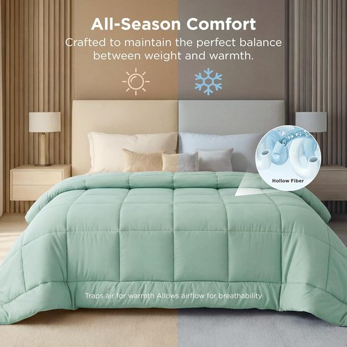 Bedsure Comforter Duvet Insert - Oversized King Size, All-Season Down Alternative Bedding, Sage Green, 116x98 Inches