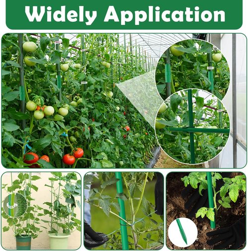 Cludoo 94PCS Garden Stakes Set - Durable Fiberglass Plant Supports for Tomatoes & Vegetables | 4ft-7ft
