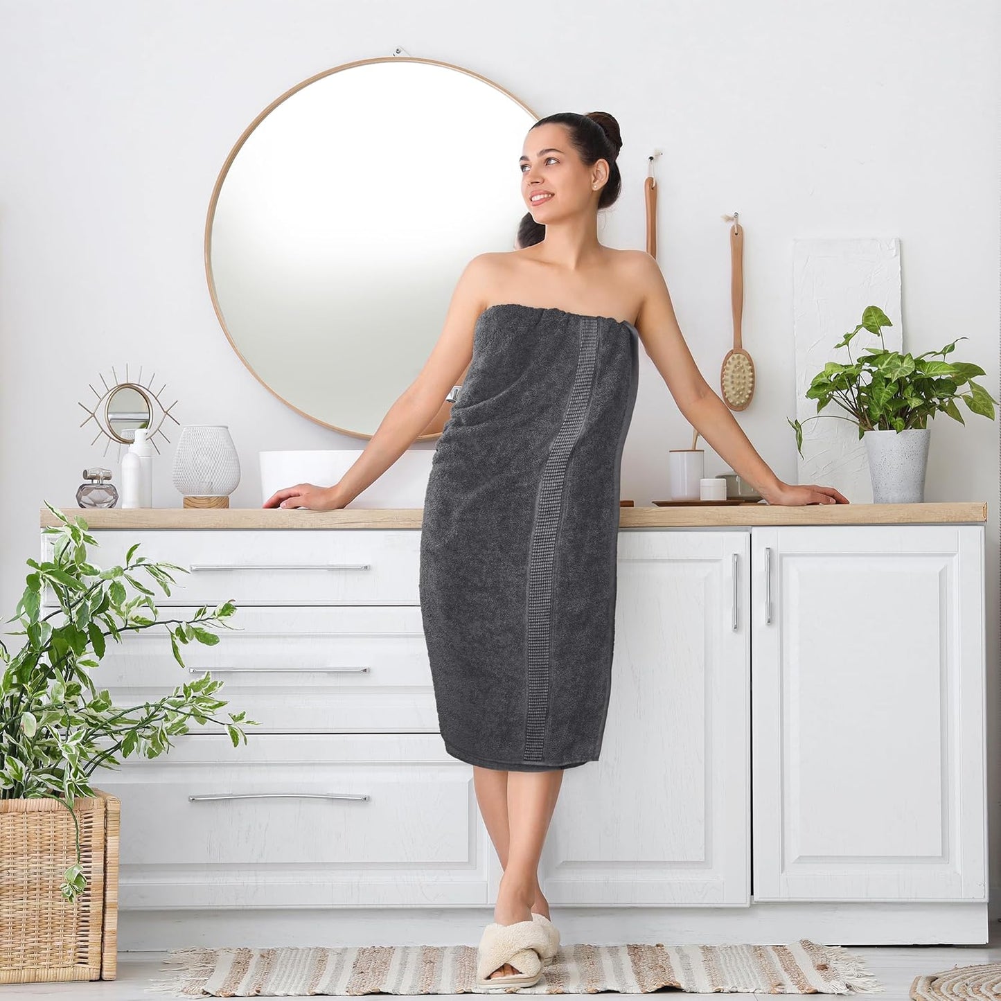 Utopia Towels Jumbo Bath Sheets - 600 GSM, 100% Ring Spun Cotton, Quick-Dry, Grey | 35" x 70" (2 Pack)