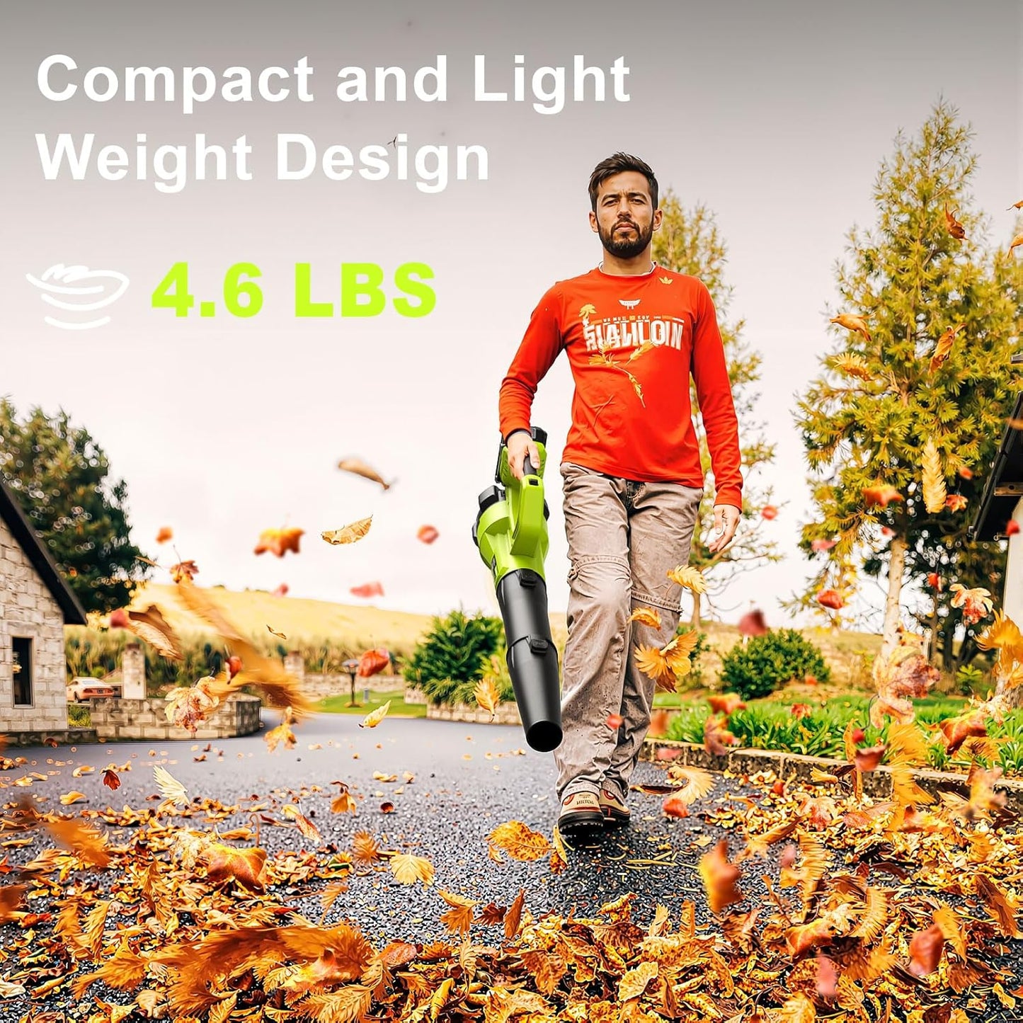SUNCHERS Cordless Leaf Blower - Lightweight & Portable with 2 Batteries & Charger | Ideal for Lawn Care & Patio Cleaning