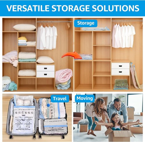 BoxLegend Vacuum Storage Bags - Thickened Waterproof Compression Bags for Clothing & Bedding | 6 Medium (19.68” x 27.56”)