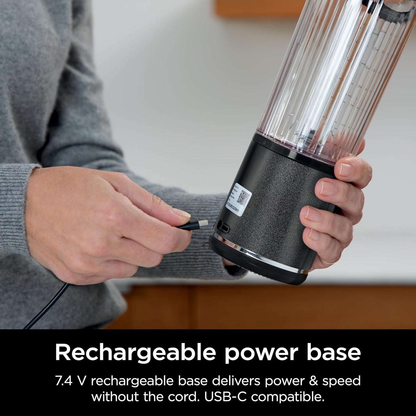 Ninja Blast Portable Blender - Cordless 18oz Personal Blender for Smoothies & Shakes | BPA-Free, Leakproof Lid, USB-C Rechargeable, Black Glitter
