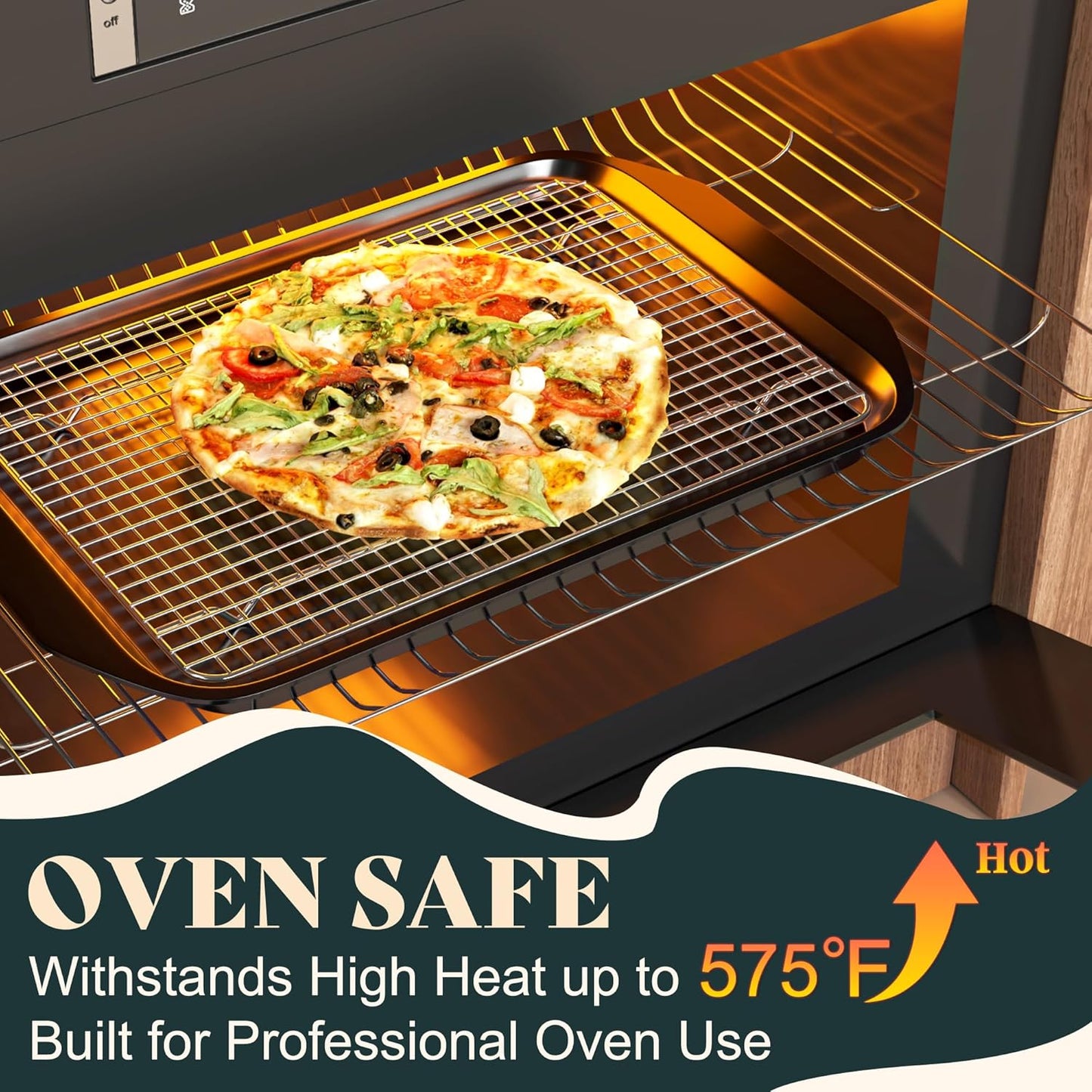 Premium Stainless Steel Cooling Racks by [Brand Name] - Heavy Duty Oven Safe | Set of 2, 10"x14.75" for Baking & Roasting