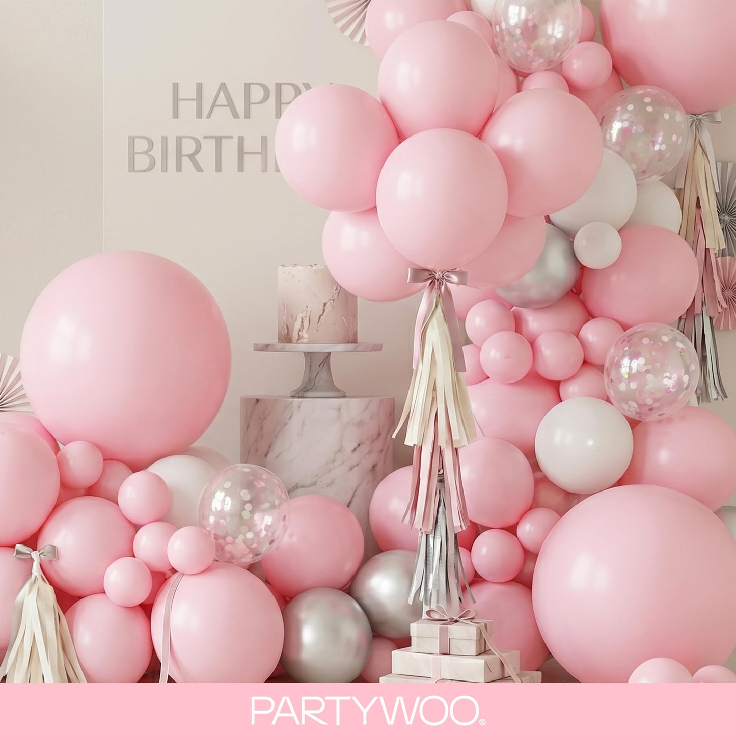 PartyWoo Baby Pink Balloons 100 pcs Different Sizes of 18 12 10 5 Inch Pastel Pale Light Pink Balloons Arch Kit Garland for Baby Shower Gender Reveal Birthday Princess Party Decorations Pink-Q05