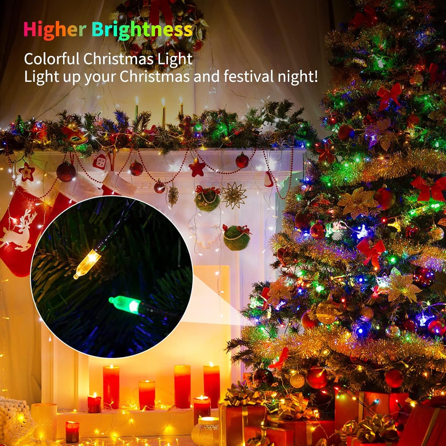 Skiennix Battery Operated Christmas Lights - 50 LED Mini String Lights | 18 Feet, 8 Modes, Waterproof, Multicolor