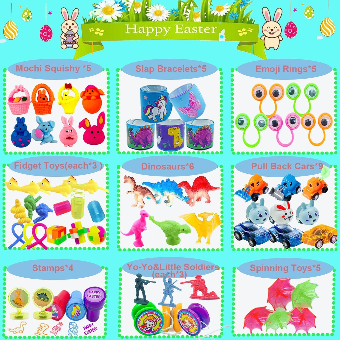 PDFVS 100 Pcs Prefilled Easter Eggs Filled with Novelty Toys,Bright Colorful for Easter Basket Stuffers,Easter Party Favors and Hunt