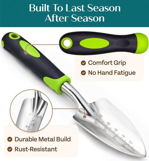 GROWIT Heavy Duty Gardening Tools Set - Durable & Ergonomic Gifts for Gardeners | Perfect for Men & Women