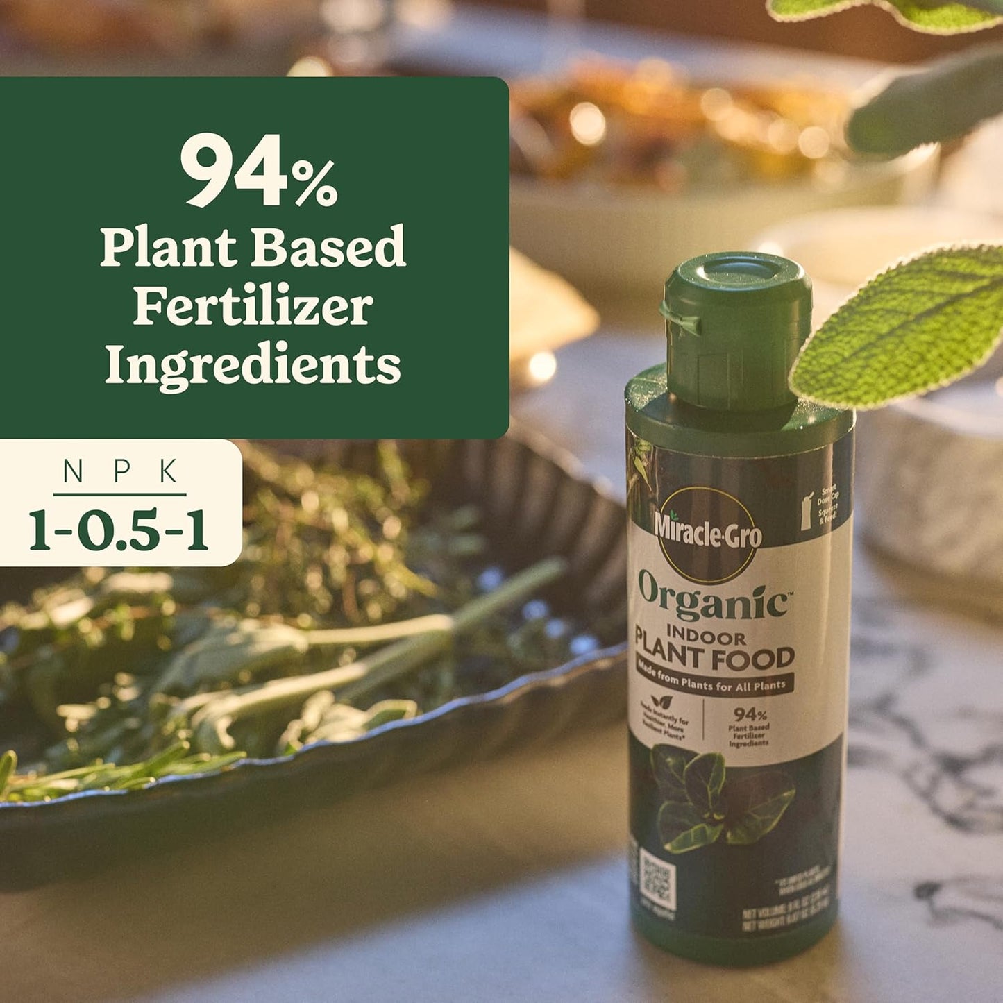 Miracle-Gro Organic Indoor Plant Food - Liquid Fertilizer for Houseplants & Herbs | 8 fl. oz. (2-Pack)