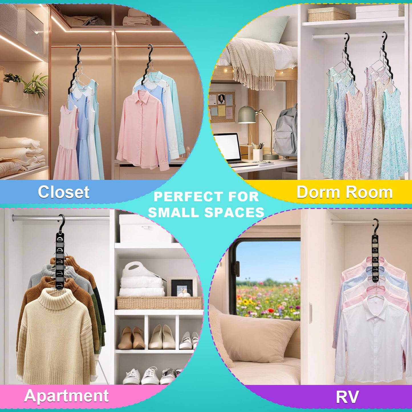 Closet Organizers and Storage,Upgraded Organization and Storage Clothes Hanger,12 Pack College Dorm Room Essentials,Sturdy Closet Organizer Home Essentials Space Saving Hangers for Thick Clothe