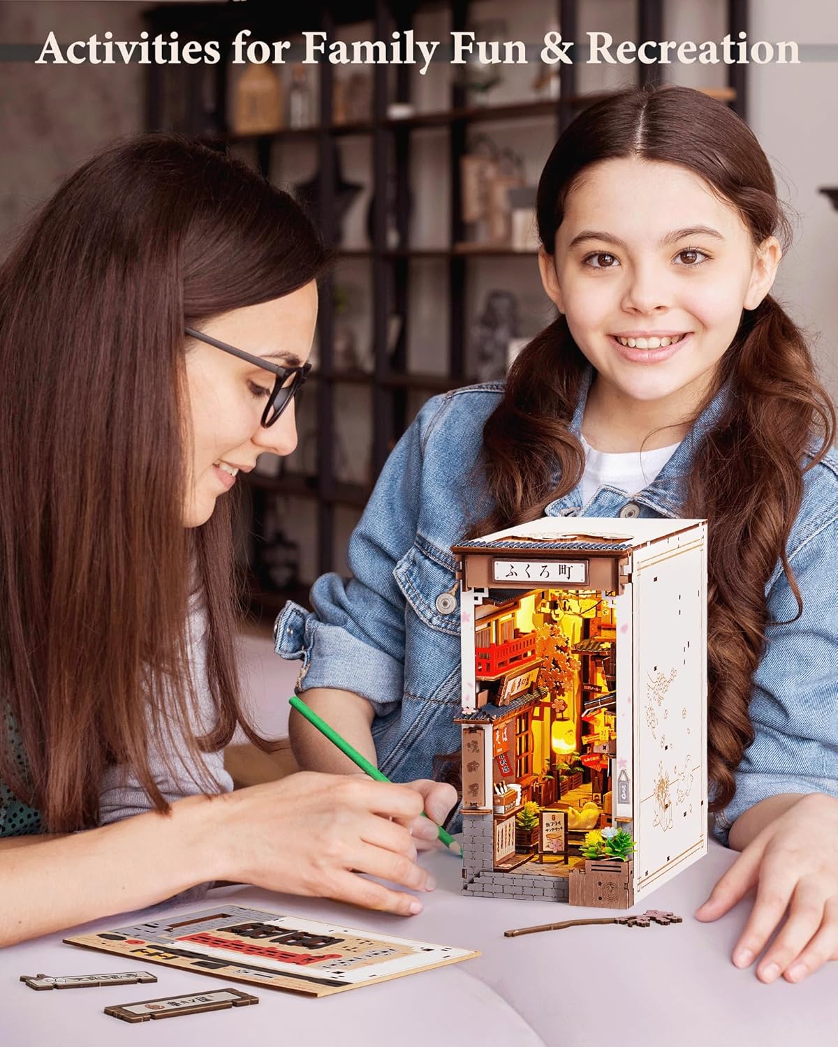 Rolife Book Nook Kit - Sakura Wine Alley 3D Wooden Puzzle | Japanese-Inspired Miniature Dollhouse Decor for Book Lovers