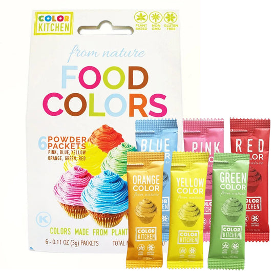 Color Kitchen Food Coloring Vibrant Packs – Plant-based Colors, Artificial Dye-free, Gluten-free, Non-GMO, Kosher, Vegan, Colors for Frosting and Natural Healthy Baking, Soy free (6 Pack)