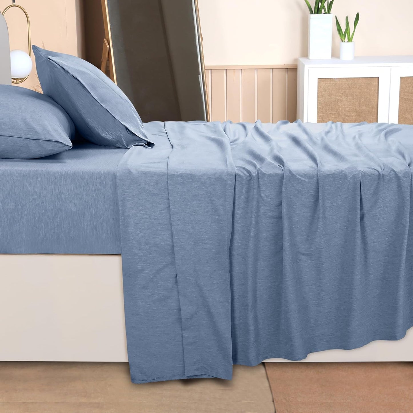Utopia Bedding California King Sheet Set - Soft, Breathable Microfiber, 4-Piece in Heather Navy