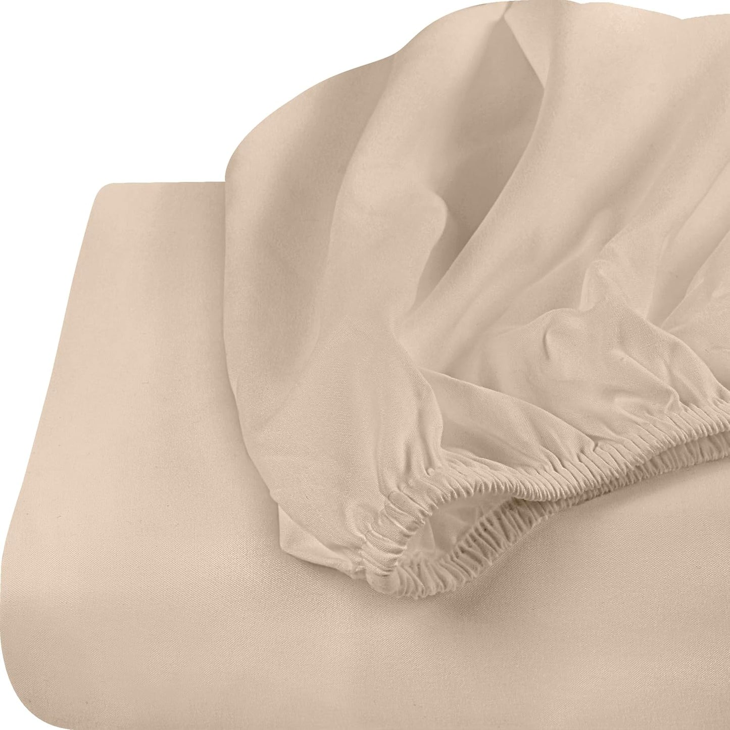 Utopia Bedding Twin Fitted Sheets - Soft Brushed Microfiber with Deep Pockets | Bulk Pack of 2, Beige