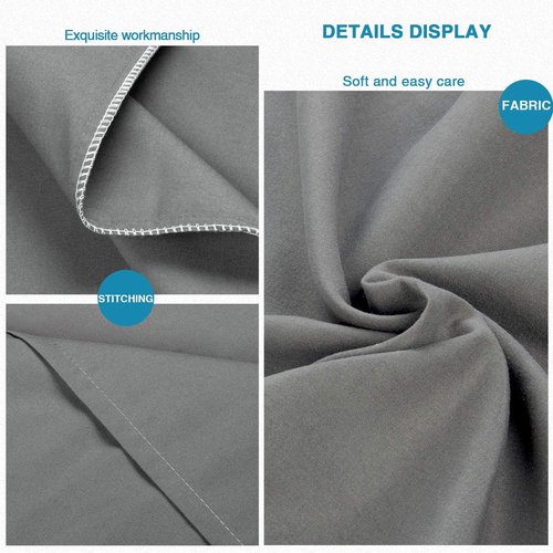 FLXXIE King Pillow Cases - Soft Microfiber Covers with Envelope Closure | Wrinkle & Stain Resistant, 20x36, Dark Grey