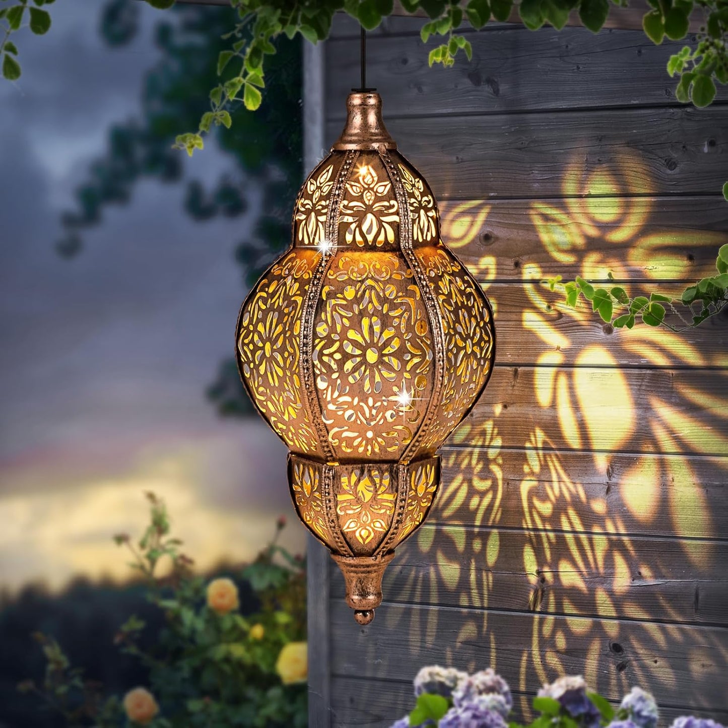 Skiennix Solar Lanterns - Waterproof Hanging Garden Lights for Outdoor Decor | Moroccan Design