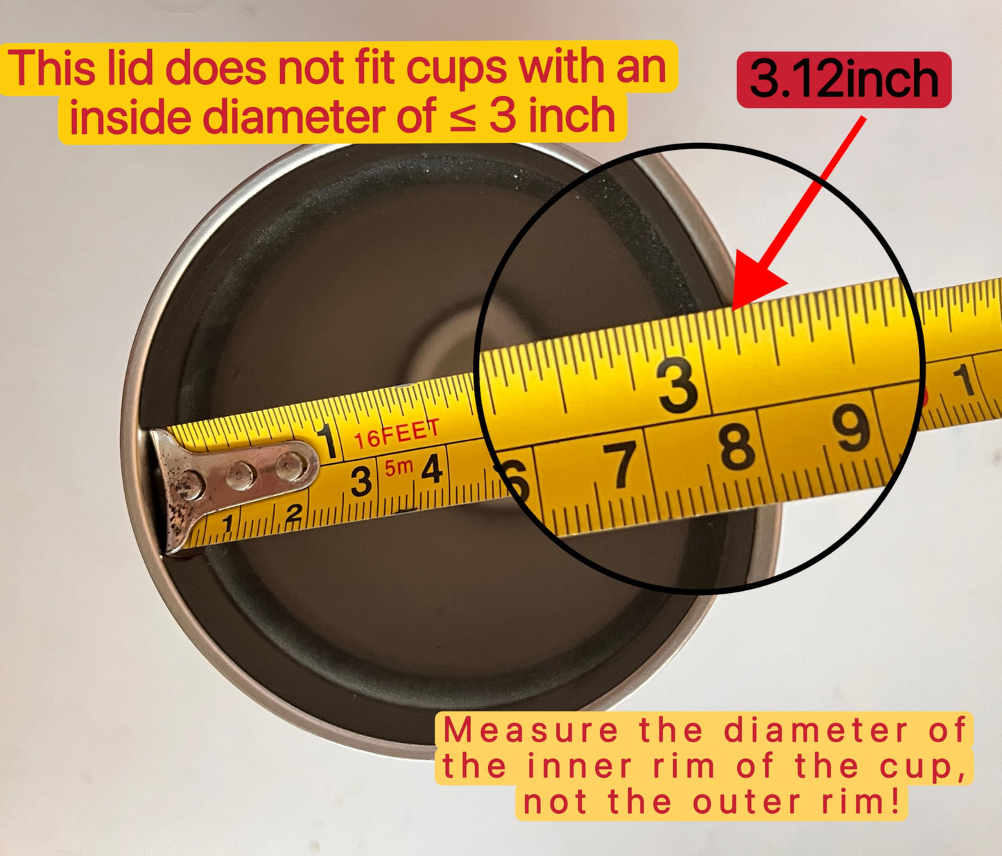 AICMEI 2 Replacement Lids for 20oz Stainless Steel Tumbler Lids-Replaces Only Covers With a Top Diameter of 3.4 inches（Bottom Diameter of 3.23 inches）