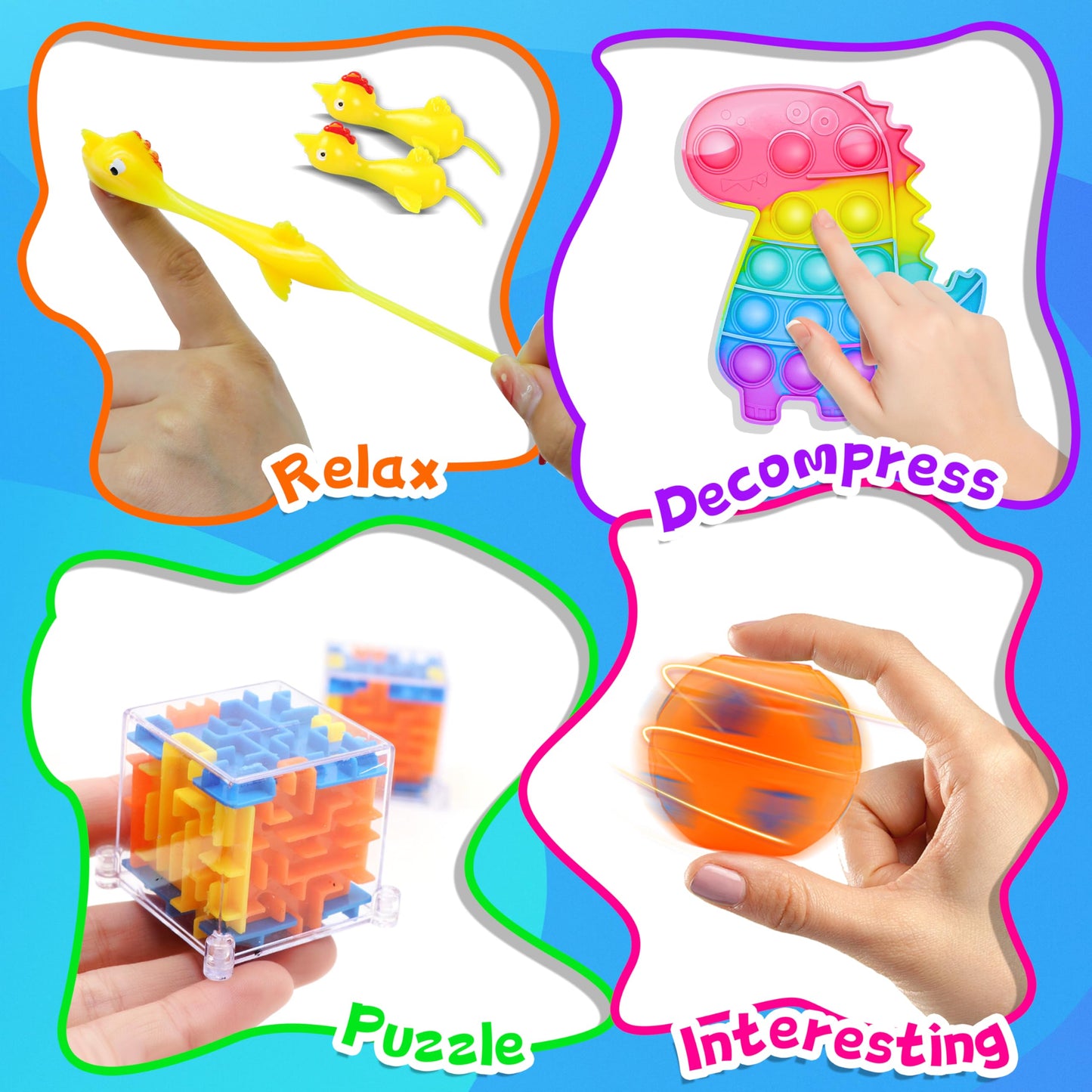 1000pcs Party Favors Goodie Bags for Kids, Fidget Toys Pack, Stocking Pinata Stuffers, Birthday Gifts, Classroom Prize, Treasure Box, Carnival Prizes, Easter Eggs Fillers
