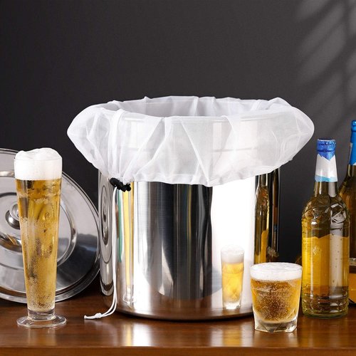 5 Pack Brew Bags Reusable, Extra Large 26"x22" Fine Mesh Strainer Bag for Home Brewing Hops Grains Wine Beer Making Drawstring Straining Brew in a Bag