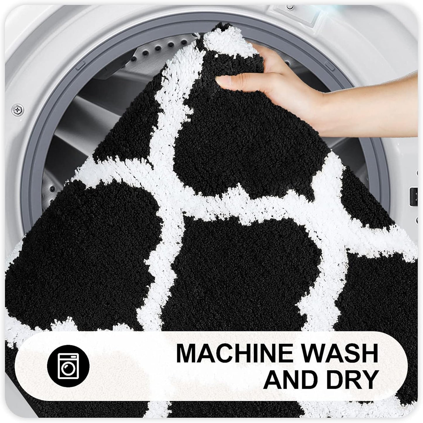 OLANLY Bathroom Rugs - Soft, Absorbent Microfiber Bath Mats | Non-Slip, Machine Washable, 30x20, Black