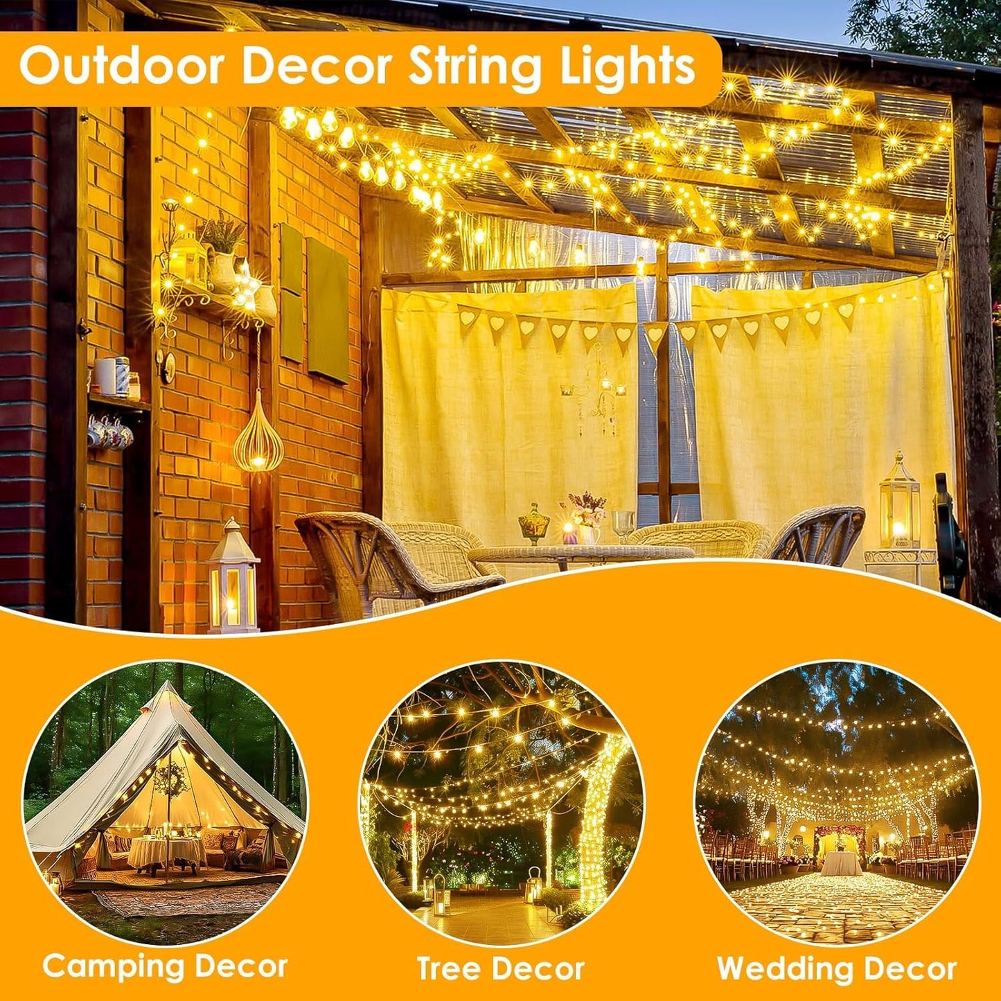 66Ft 200LED Fairy Lights Plug in with Remote, Waterproof String Lights Outdoor & Indoor 8 Modes with Timer, LED Twinkle Lights for Girl's Room Garden Patio Halloween Christmas Decorations (Warm White)