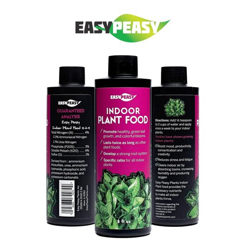 Easy Peasy Plants Liquid Indoor Plant Food - All-Purpose Fertilizer for Houseplants | 4-3-4 Nutrients, Lasts Like 8 oz Bottle