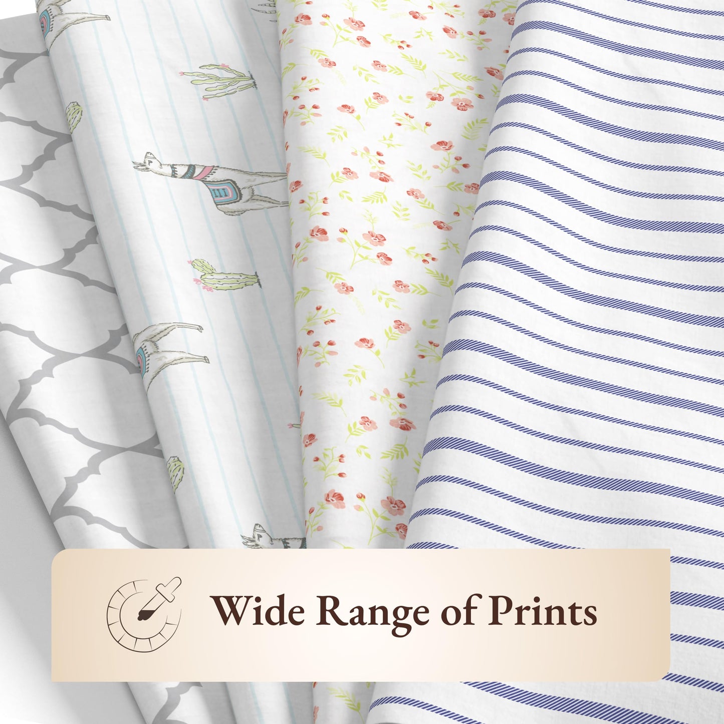 California Design Den Full Sheet Set Floral, 100% Organic Cotton Percale Sheets, Deep Pocket Full Sheets & Pillowcase Set - Floral