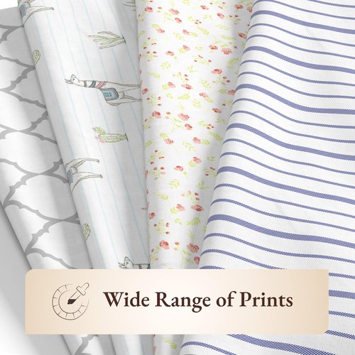 California Design Den Printed Queen Size Bed Sheet Set, 100% Organic Cotton Percale Sheets, Deep Pocket Queen Sheets & Pillowcase Set - Llama