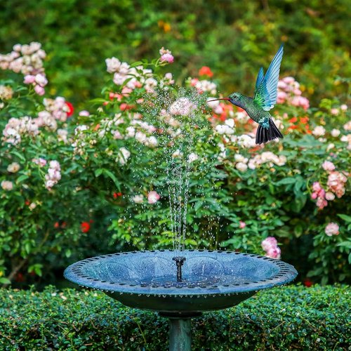 AISITIN Solar Bird Bath Fountain Pump - 3.5W Solar Powered Water Feature with 6 Nozzles | Ideal for Gardens, Ponds, and Aquariums