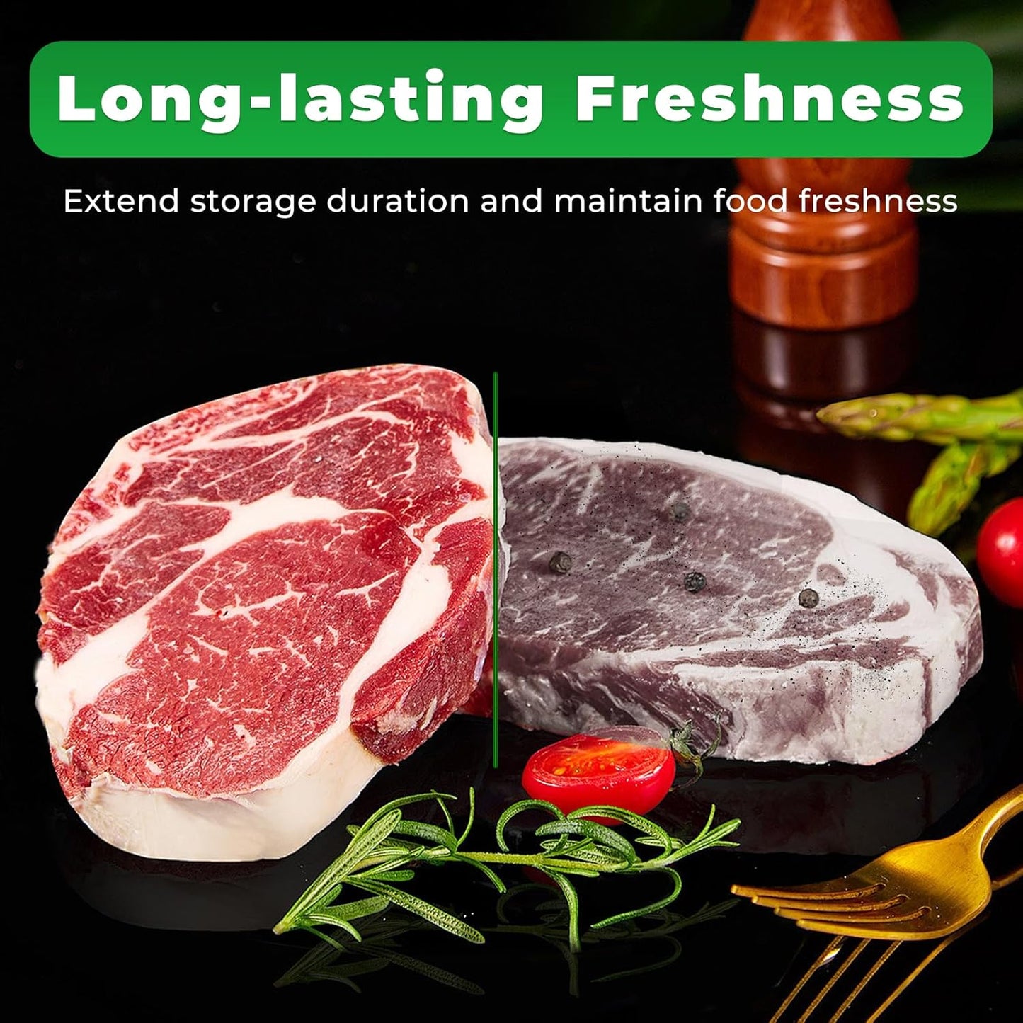 Skiennix Vacuum Sealer Bags - 50 PCS Heavy Duty 6" x 10" BPA-Free Textured Bags for Food Storage & Sous Vide Cooking