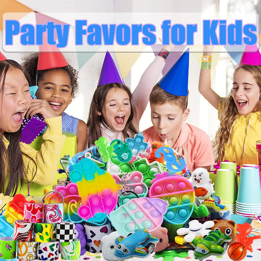 Kocici 128 Pcs Party Favors, Prize Box Toys for Kids Classroom, Treasure Chest, Pinata Fillers, Goodie Bags Stuffers Bulk, Fidget Toys Set