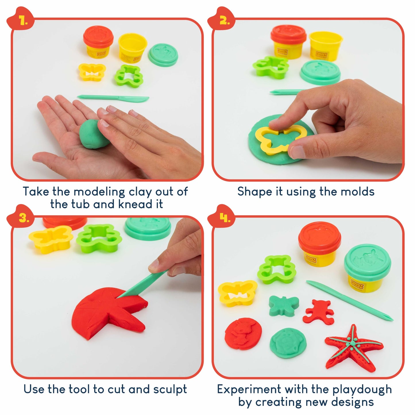 BONNYCO Play Dough Set with Molds and Goody Bags, Pack 16 Party Favors for Kids Age 3-9. Bulk Gifts, Kids Toys, Mini Birthday Games, Stocking Stuffers, Arts and Crafts Kit for Classroom