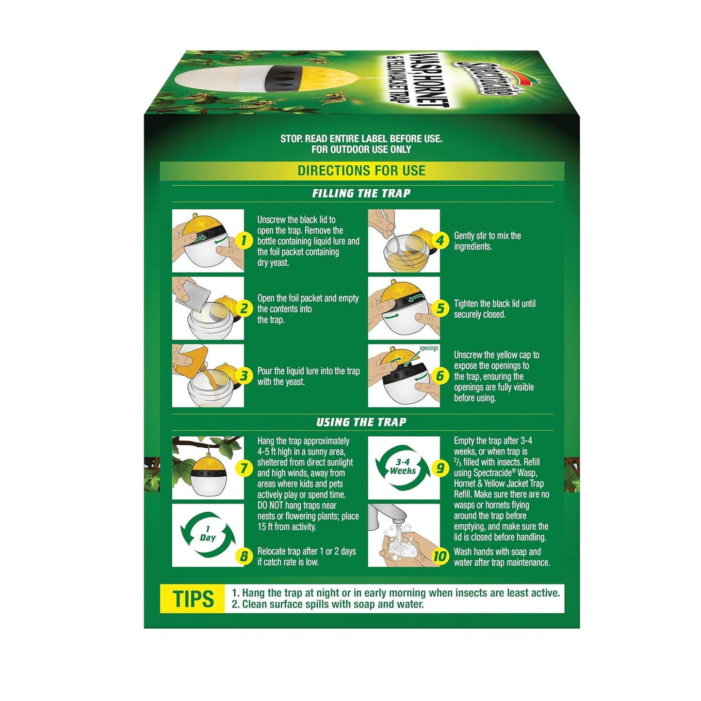 Spectracide Wasp & Hornet Trap - Quick-Drown Formula for Effective Insect Control | 1 Count