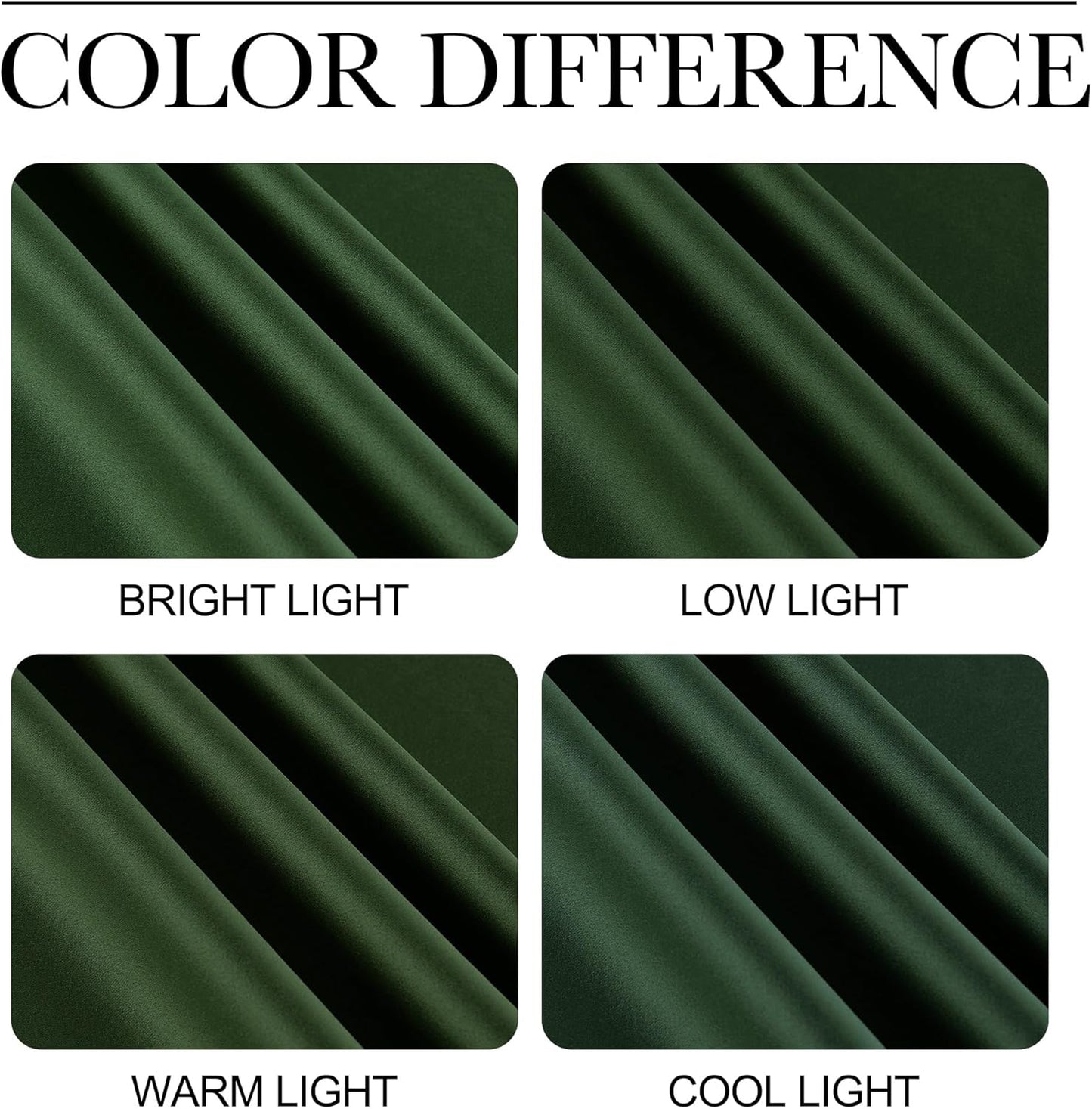 NICETOWN Dark Green Blackout Curtains - Noise Reducing Faux Silk Drapes | 42" x 63", 2 Panels for Small Windows
