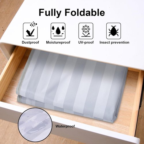 Christmas Tree Bag - 9 Ft Heavy Duty Storage Solution | Reusable 600D Oxford Cloth with Double Mesh Pockets (Gray-White Stripes)